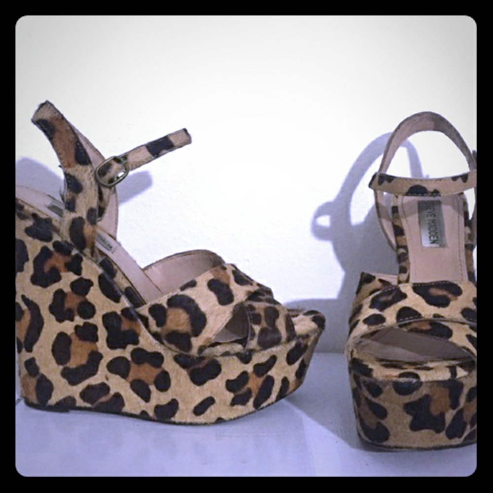 Steve Madden Leopard Pony Hair Wedges
 7.5